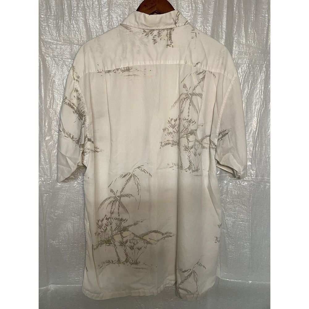 Nautica Palm Tree Print Button Up Shirt Short Sleeve Casual L - Picture 3 of 6